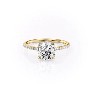 The Pave Ashley Set With A Round Moissanite
