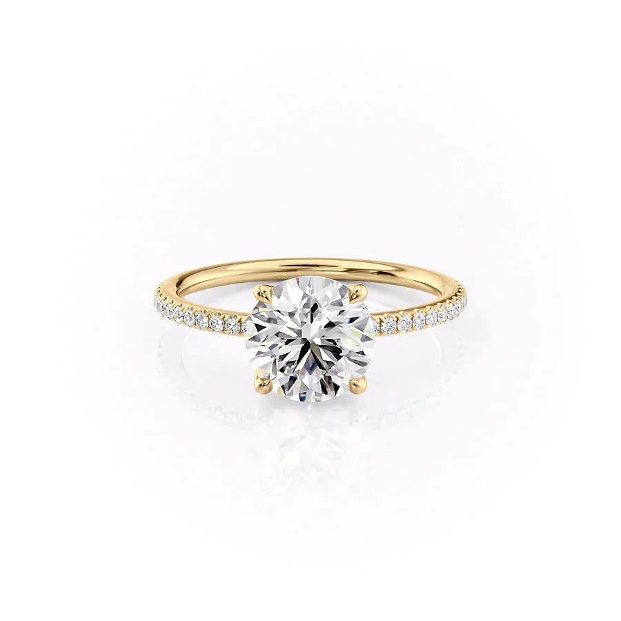 The Pave Ashley Set With A 3 Carat Round Lab Diamond