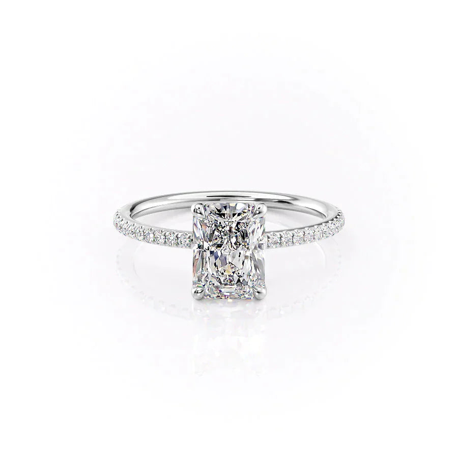 The Pave Ashley Set With A 1 Carat Radiant Lab Diamond