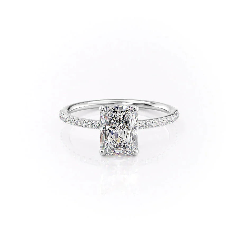 The Pave Ashley Set With A Radiant Moissanite