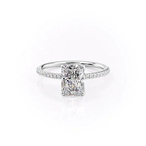 The Pave Ashley Set With A Radiant Moissanite