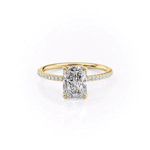 The Pave Ashley Set With A 3.5 Carat Radiant Moissanite