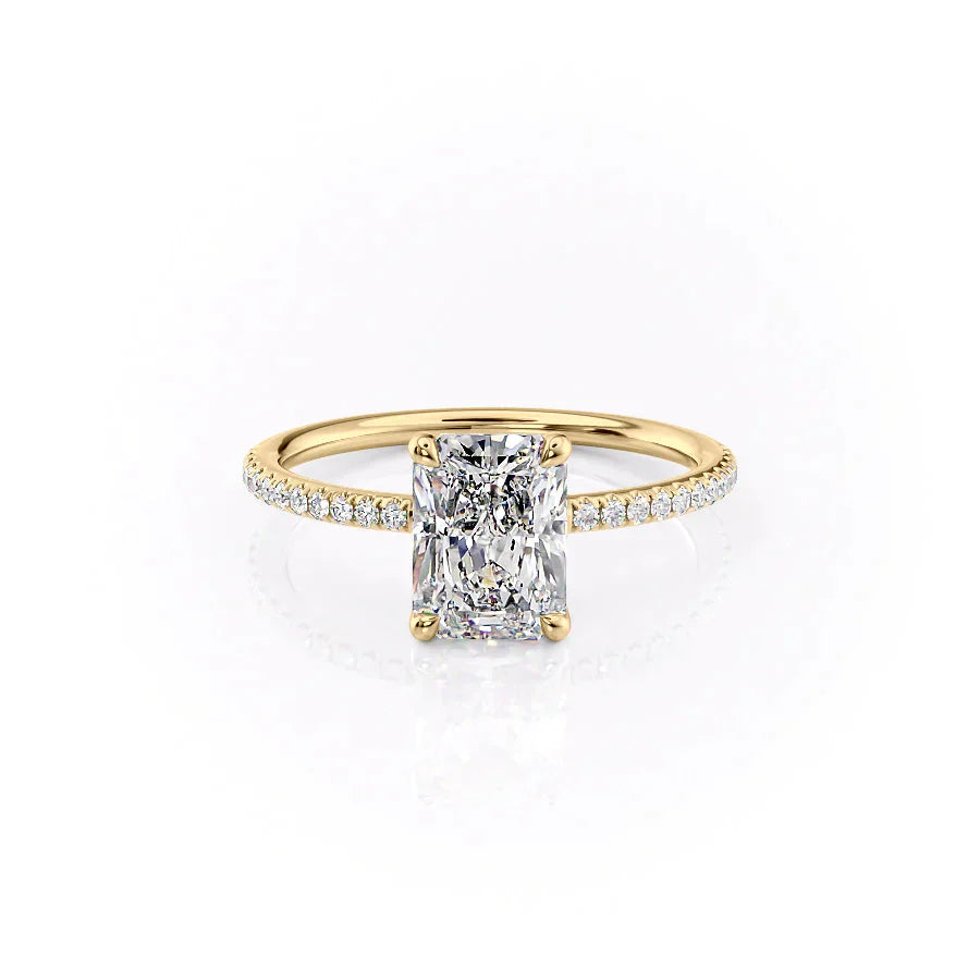 The Pave Ashley Set With A 1.5 Carat Radiant Lab Diamond