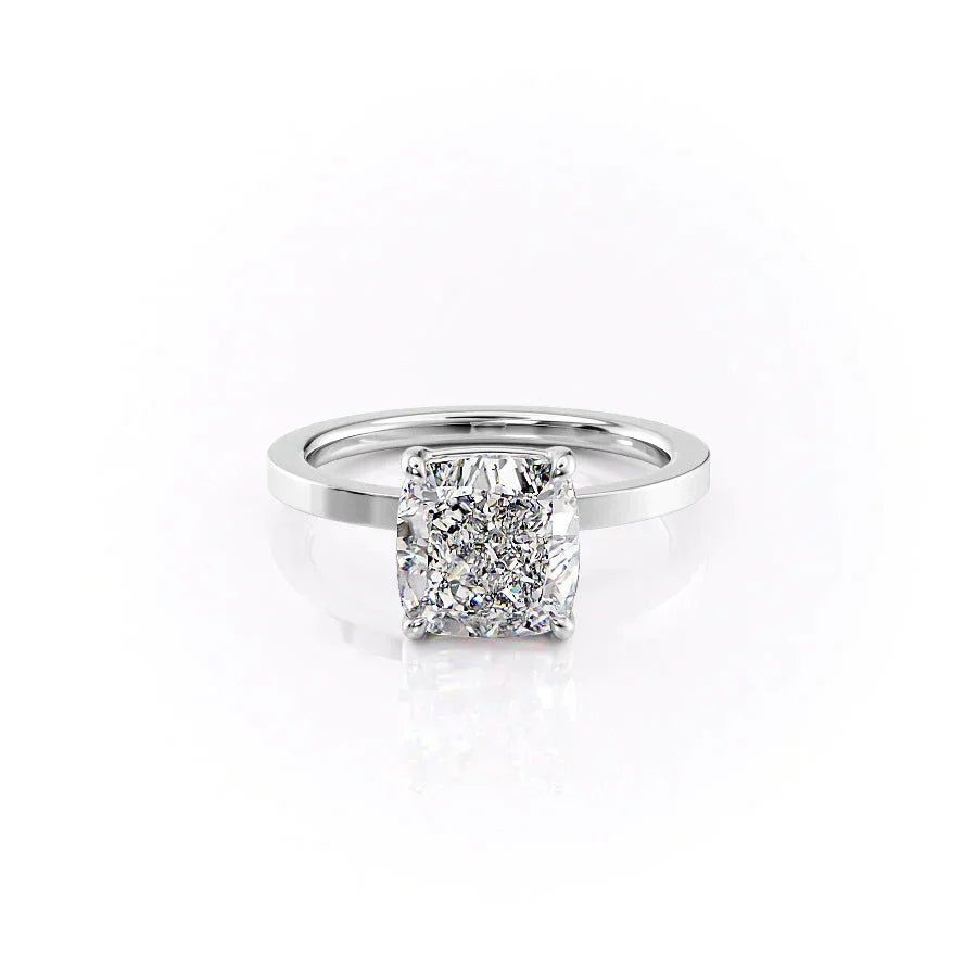 The Eleanor Set With A 2.5 Carat Cushion Moissanite