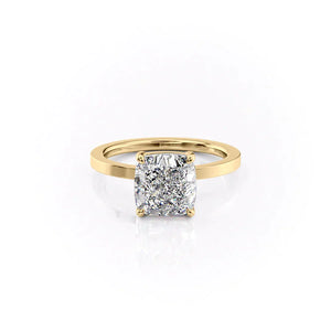 The Eleanor Set With A 2.5 Carat Cushion Moissanite
