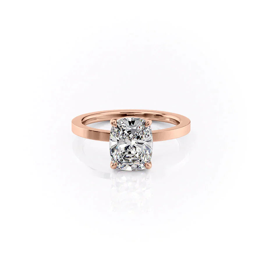 The Eleanor Set With A 2.5 Carat Elongated Cushion Lab Diamond