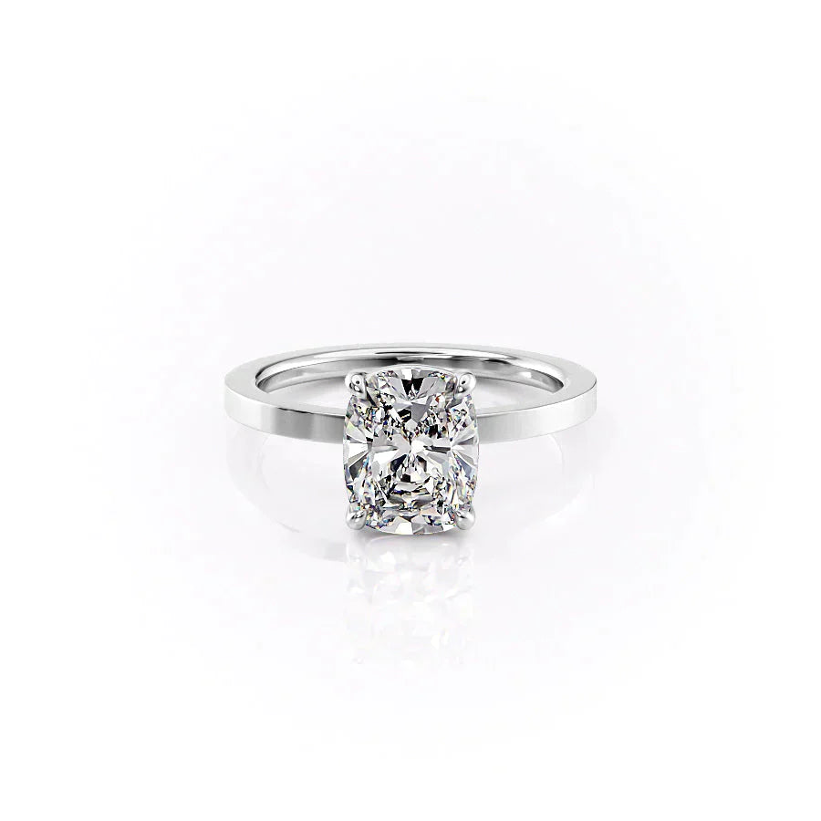 The Eleanor Set With A 4.5 Carat Elongated Cushion Moissanite