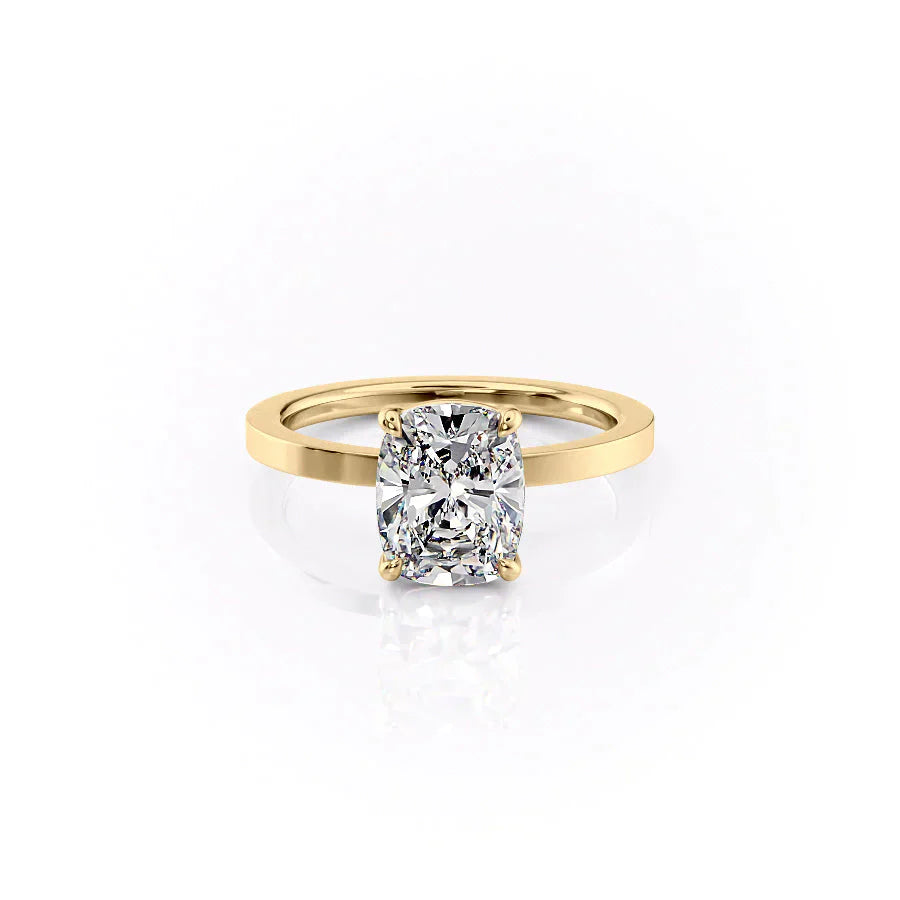 The Eleanor Set With A 2.5 Carat Elongated Cushion Lab Diamond