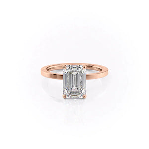 The Eleanor Set With A 4.5 Carat Emerald Moissanite
