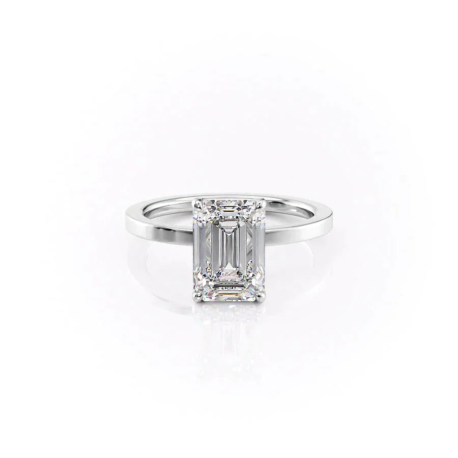 The Eleanor Set With A 1.5 Carat Emerald Moissanite