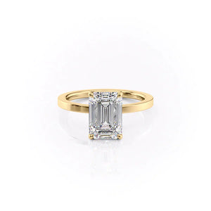 The Eleanor Set With A 2.5 Carat Emerald Moissanite