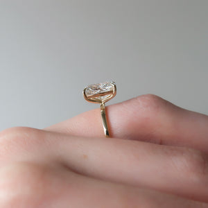 The Eleanor Set With A 2.5 Carat Elongated Cushion Moissanite