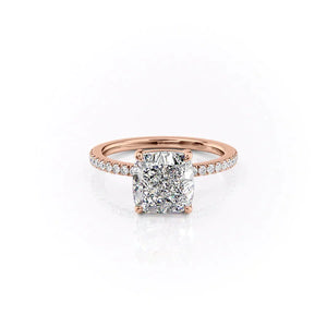The Pave Eleanor Set With A Cushion Moissanite