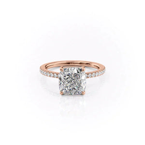 The Pave Eleanor Set With A 3 Carat Cushion Lab Diamond