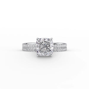The Pave Eleanor Set With A 1 Carat Cushion Lab Diamond