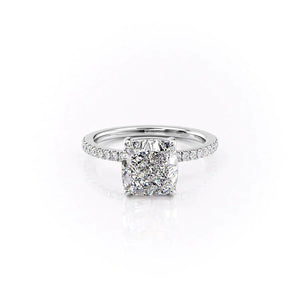 The Pave Eleanor Set With A Cushion Moissanite