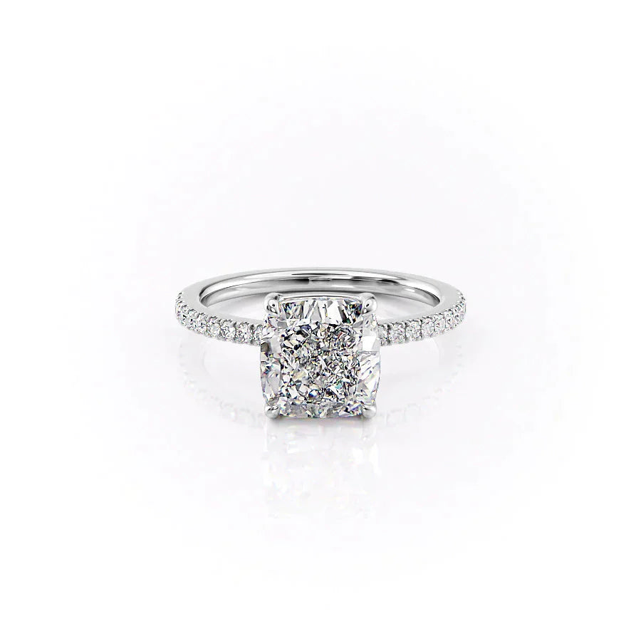 The Pave Eleanor Set With A 1 Carat Cushion Lab Diamond