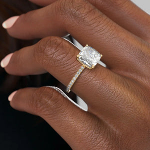 The Pave Eleanor Set With A 1 Carat Cushion Lab Diamond