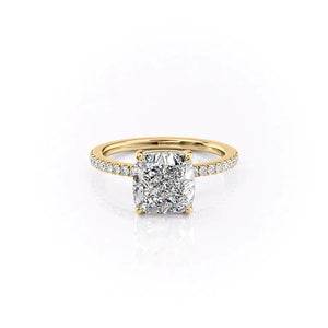 The Pave Eleanor Set With A Cushion Moissanite