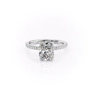 The Pave Eleanor Set With A Elongated Cushion Moissanite