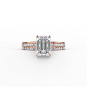 The Pave Eleanor Set With A 1.5 Carat Emerald Lab Diamond