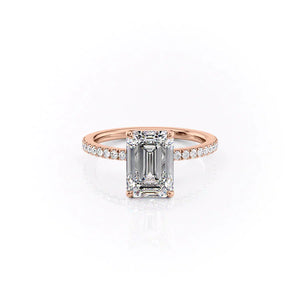 The Pave Eleanor Set With A 2 Carat Emerald Lab Diamond