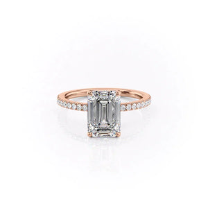 The Pave Eleanor Set With A Emerald Moissanite