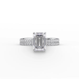 The Pave Eleanor Set With A 3 Carat Emerald Lab Diamond