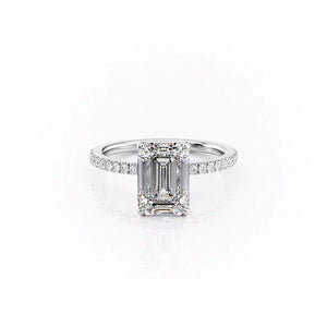 The Pave Eleanor Set With A 3 Carat Emerald Lab Diamond