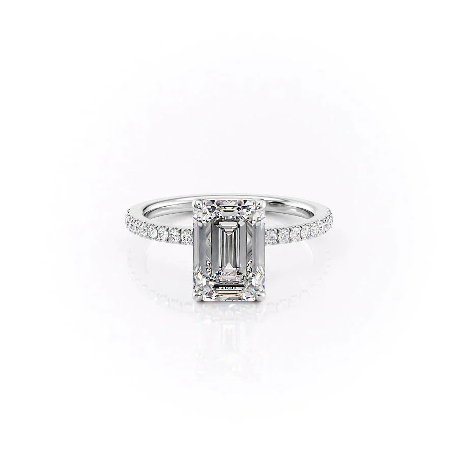 The Pave Eleanor Set With A Emerald Moissanite
