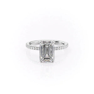 The Pave Eleanor Set With A Emerald Moissanite