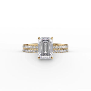 The Pave Eleanor Set With A 2 Carat Emerald Lab Diamond