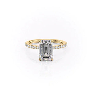 The Pave Eleanor Set With A 2.5 Carat Emerald Lab Diamond