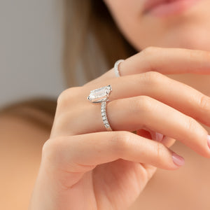 The Pave Eleanor Set With A 1 Carat Emerald Lab Diamond