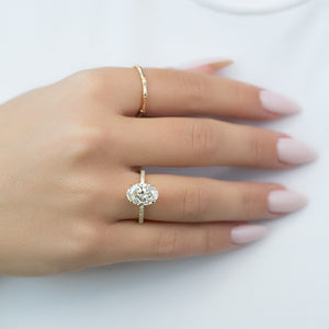The Pave Eleanor Set With A 2 Carat Oval Lab Diamond