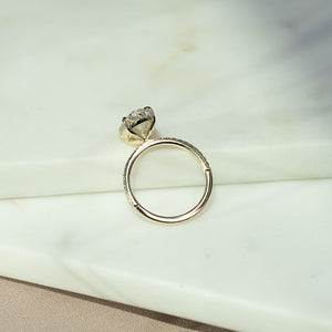 The Pave Eleanor Set With A 2 Carat Oval Lab Diamond