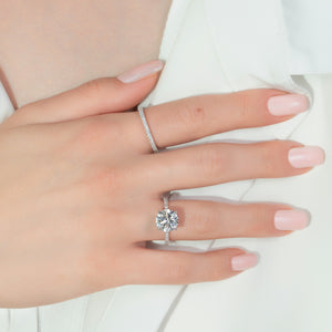The Pave Eleanor Set With A 2 Carat Round Lab Diamond