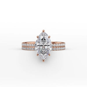 The Pave Eleanor Set With A 2 Carat Marquise Lab Diamond