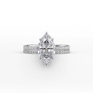 The Pave Eleanor Set With A 2 Carat Marquise Lab Diamond