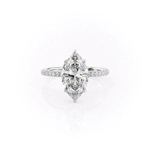 The Pave Eleanor Set With A 1 Carat Marquise Lab Diamond