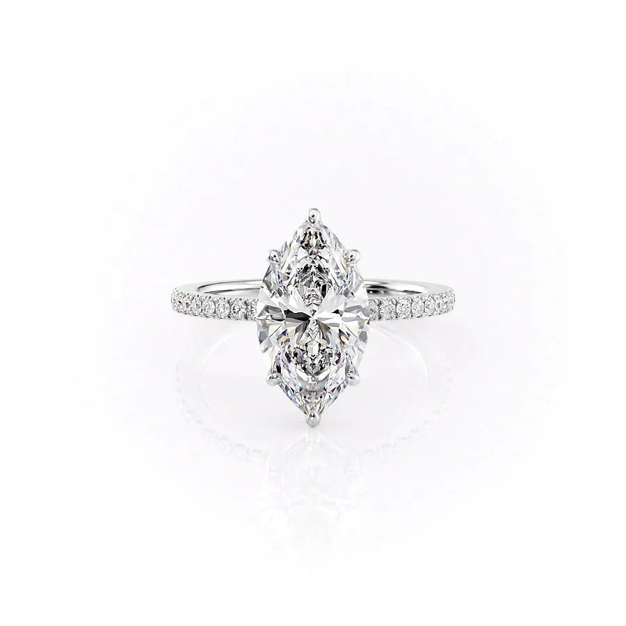 The Pave Eleanor Set With A 3 Carat Marquise Lab Diamond