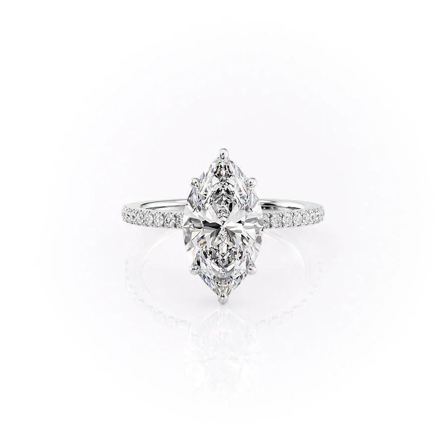 The Pave Eleanor Set With A Marquise Moissanite