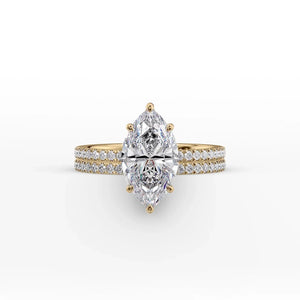 The Pave Eleanor Set With A 2.5 Carat Marquise Moissanite