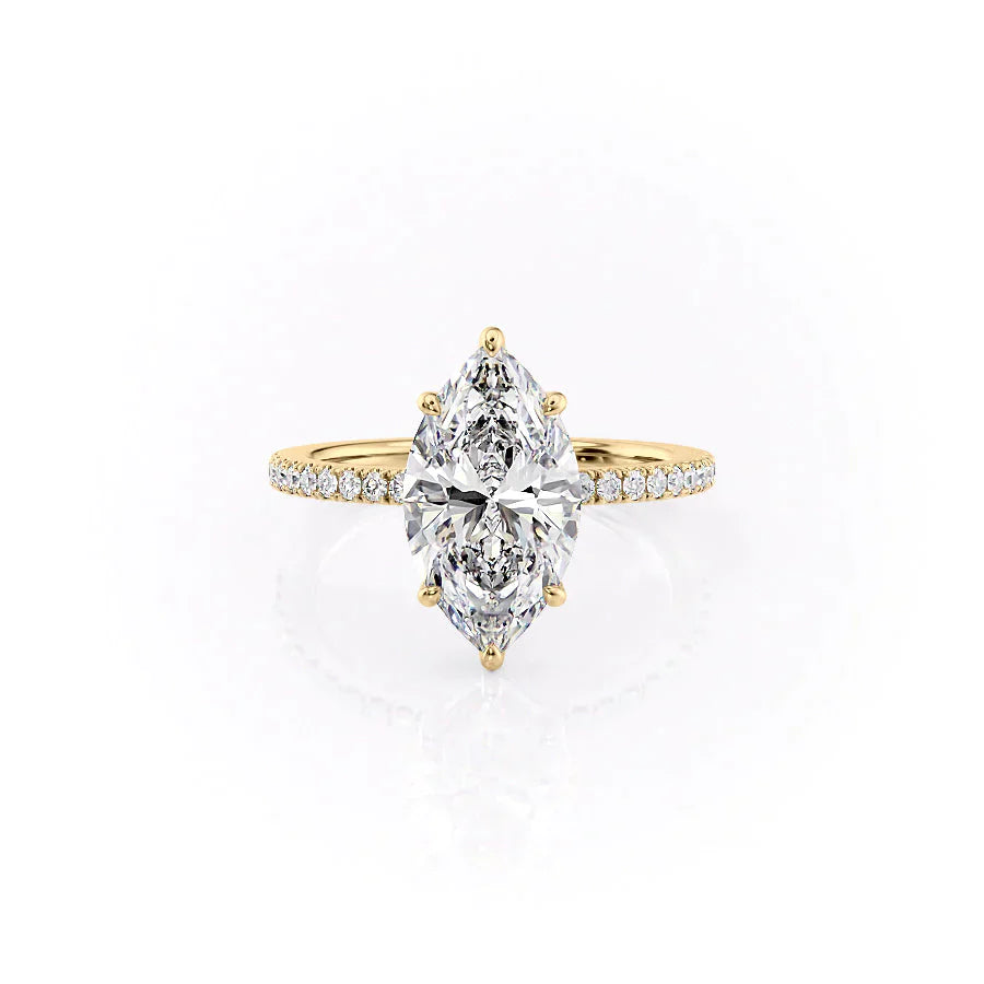 The Pave Eleanor Set With A 1.5 Carat Marquise Lab Diamond