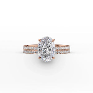 The Pave Eleanor Set With A 3 Carat Oval Lab Diamond