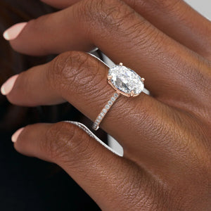 The Pave Eleanor Set With A 2.5 Carat Oval Lab Diamond