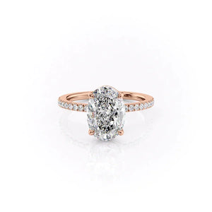 The Pave Eleanor Set With A Oval Moissanite