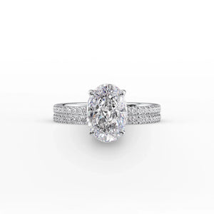 The Pave Eleanor Set With A 3 Carat Oval Lab Diamond