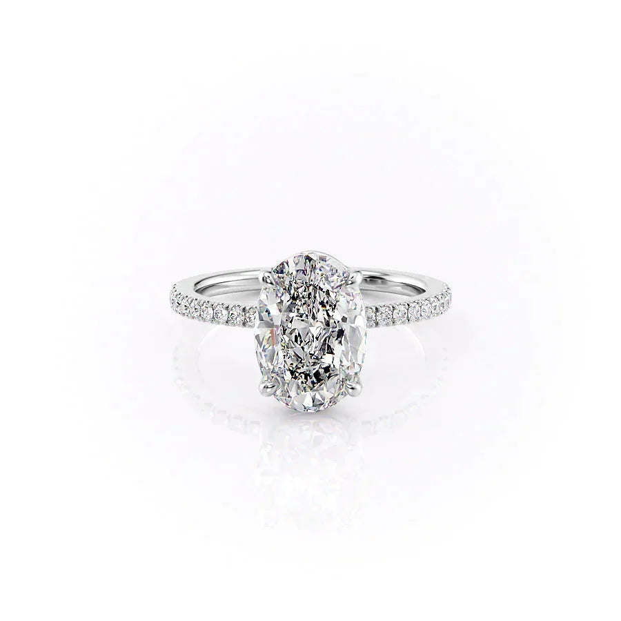 The Pave Eleanor Set With A Oval Moissanite