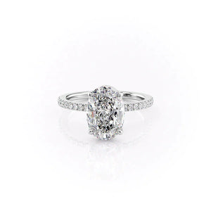 The Pave Eleanor Set With A Oval Moissanite